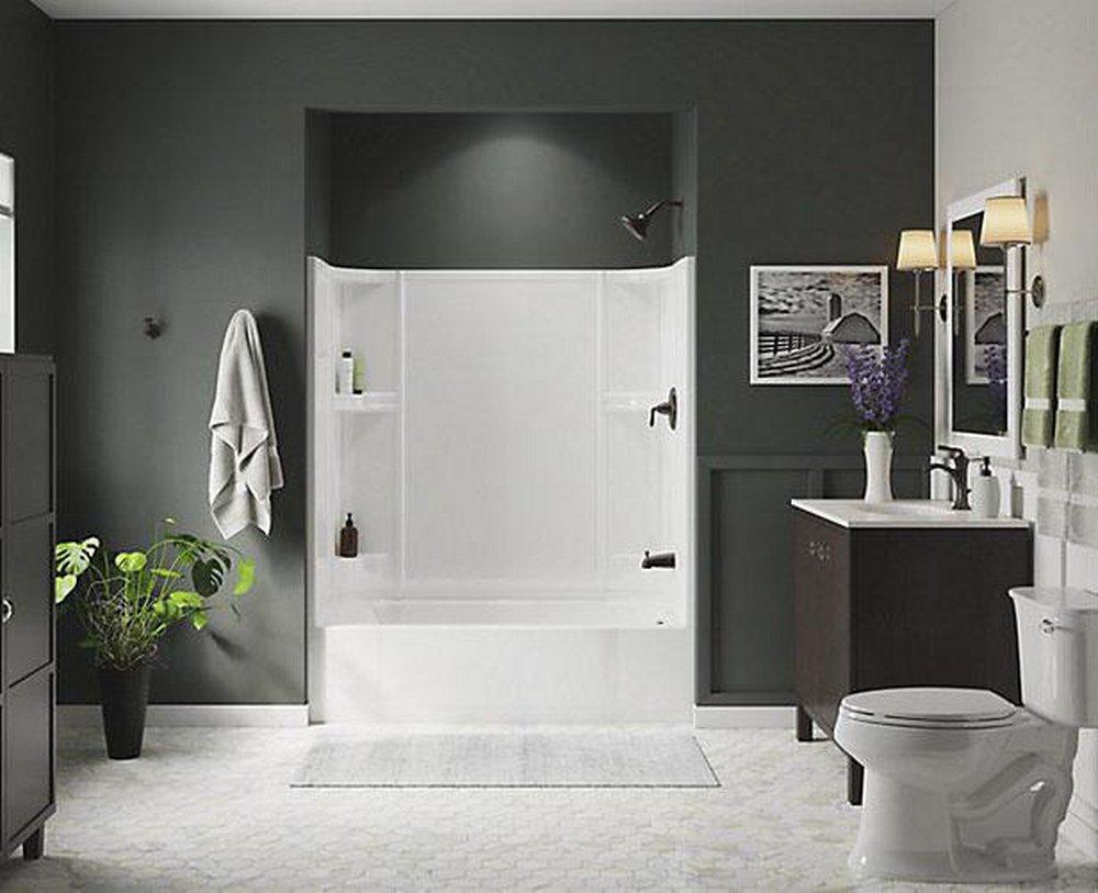 Sterling White 60 x 30 in. Vikrell Right Hand Drain Tub and Shower 