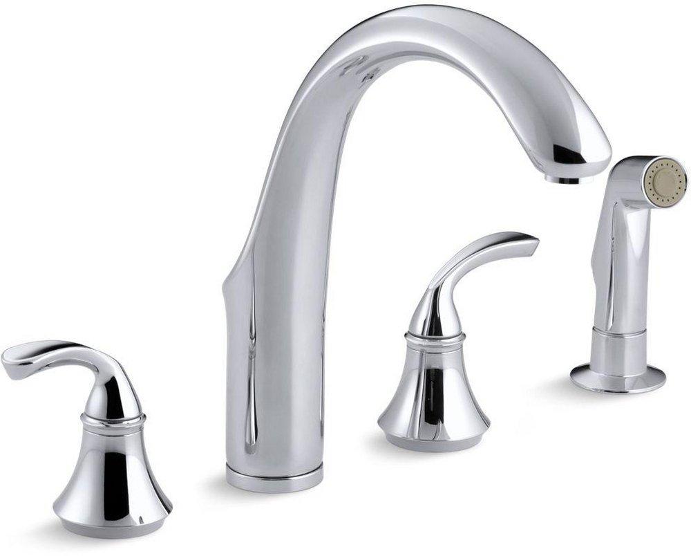 KOHLER Polished Chrome Two Handle Kitchen Faucet 