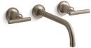 Two Handle Wall Mount Widespread Bathroom Sink Faucet in Vibrant® Brushed Bronze