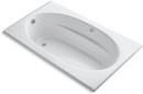 72 x 42 in. Total Massage Drop-In Bathtub with End Drain in White