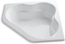 60 x 60 in. Total Massage Drop-In Bathtub with Center Drain in White