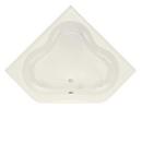 60 x 60 in. Acrylic Corner Air Bathtub with Center Drain, Integral Flange in Biscuit