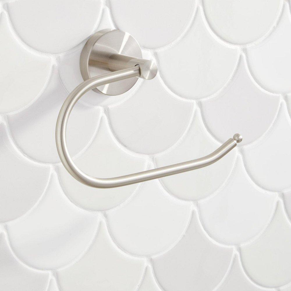 Signature Hardware Brushed Nickel Wall Mount Single Post Toilet Tissue Holder 