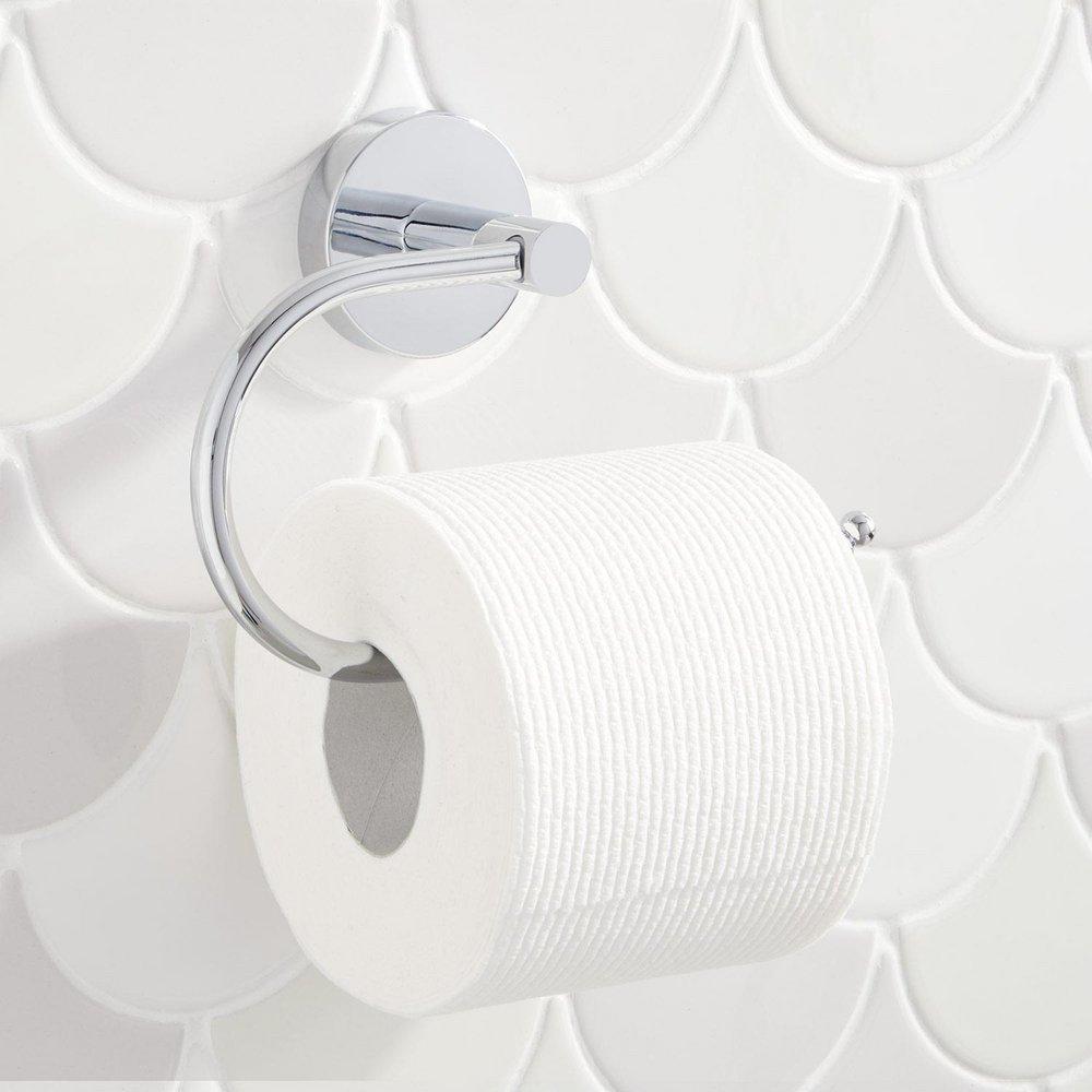 Signature Hardware Chrome Wall Mount Single Post Toilet Tissue Holder 