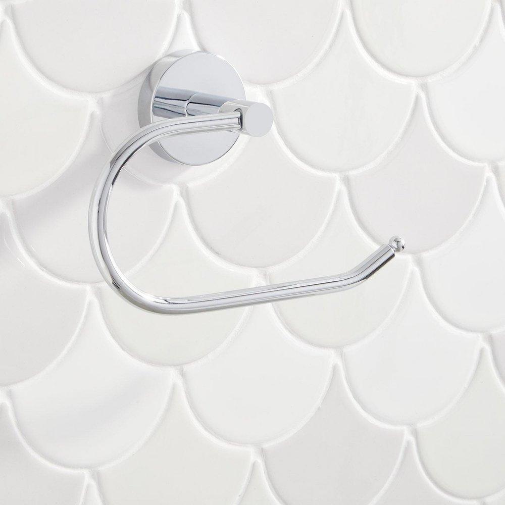 Signature Hardware Chrome Wall Mount Single Post Toilet Tissue Holder 