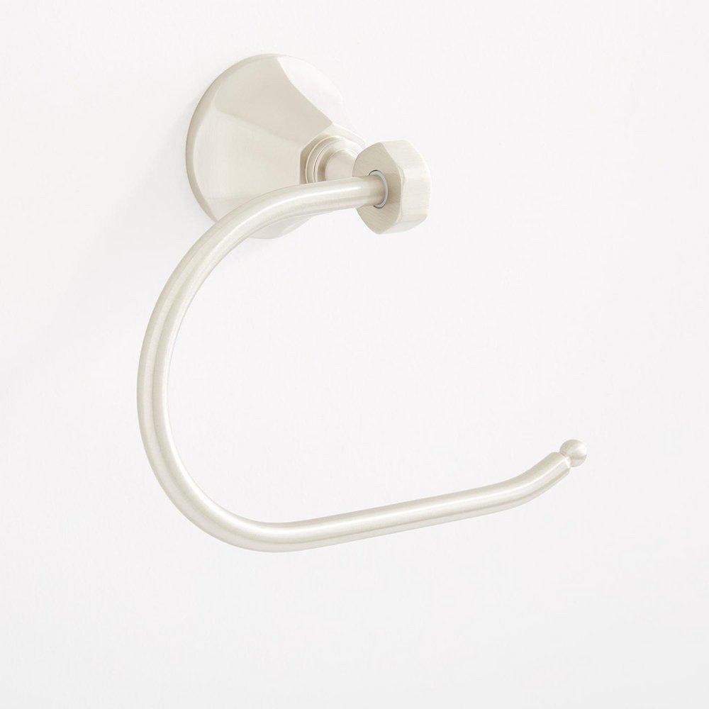 Signature Hardware Brushed Nickel Round Open Towel Ring 