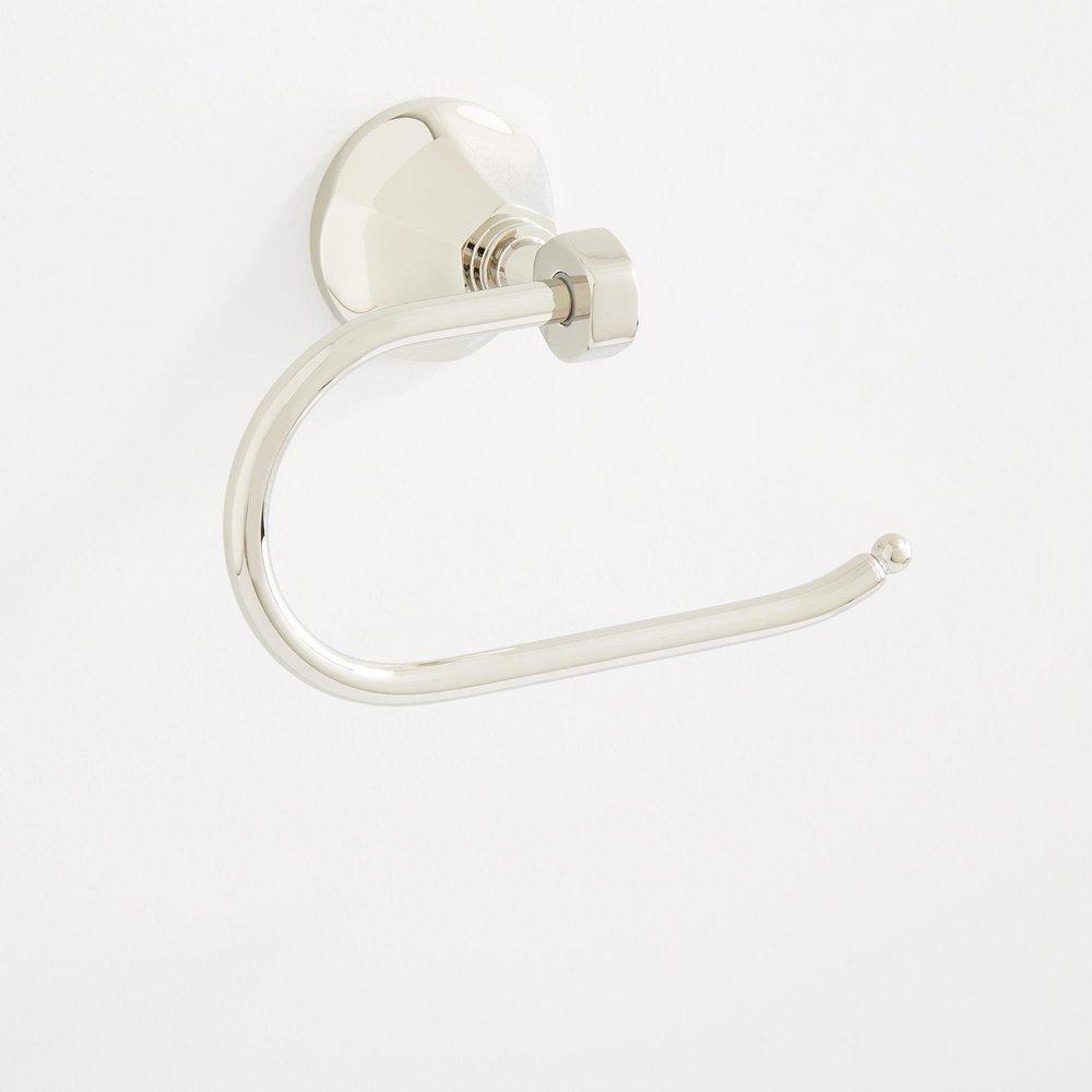 Signature Hardware Polished Nickel Wall Mount Single Post Toilet Tissue Holder 