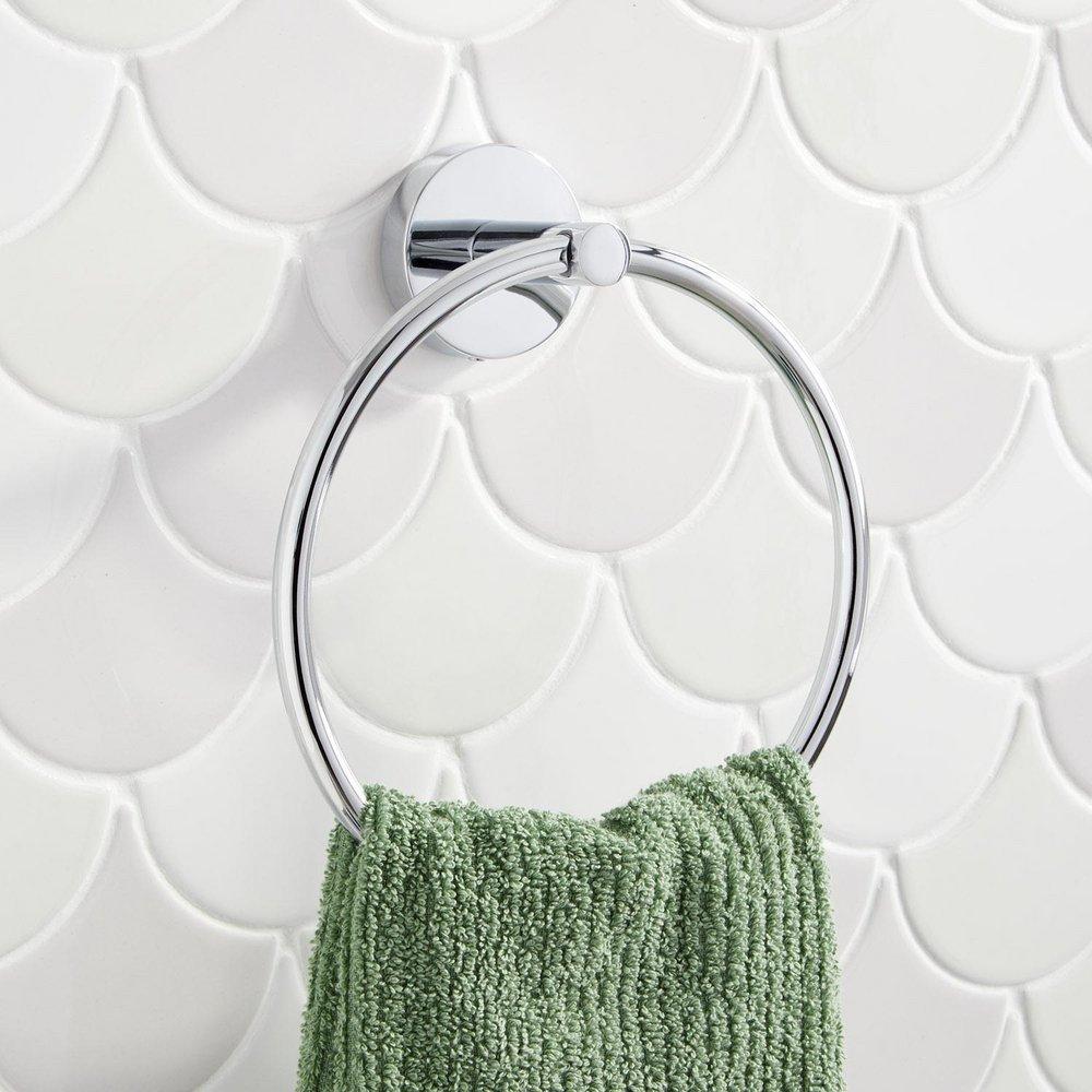 Signature Hardware Chrome Round Closed Towel Ring 