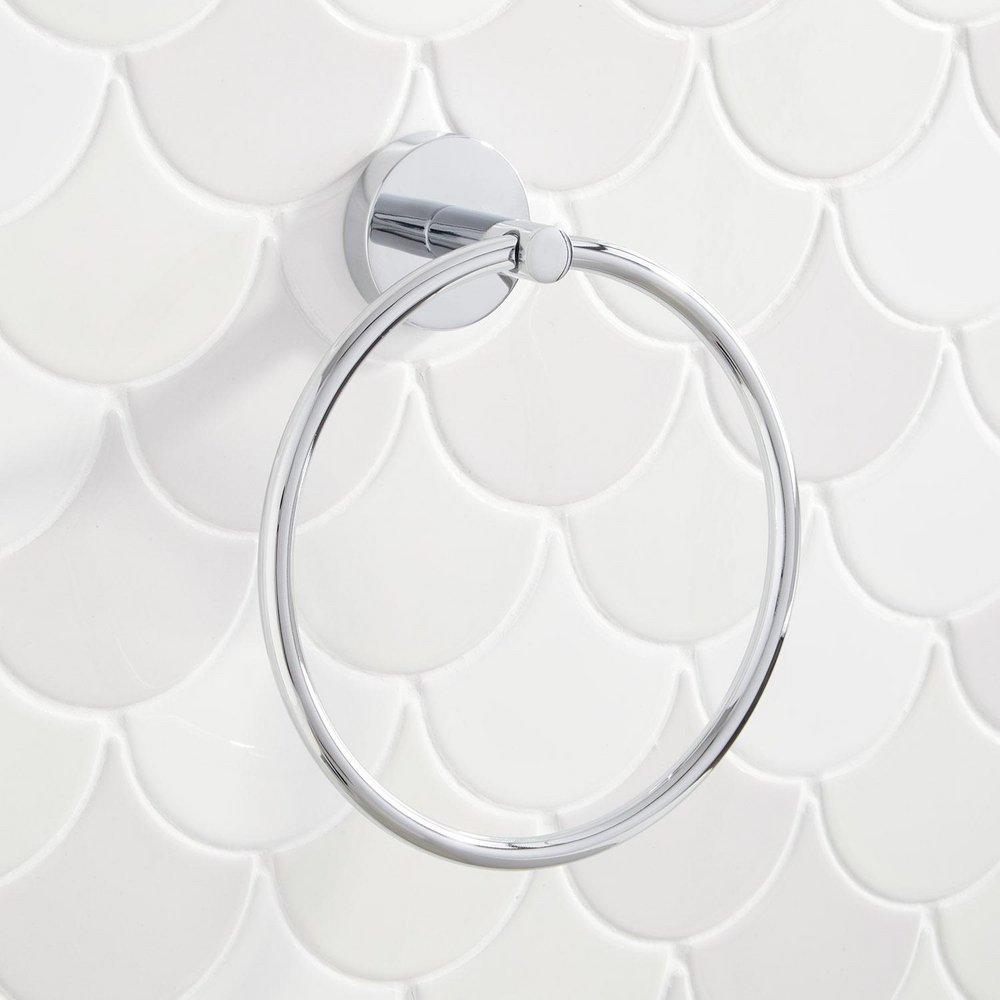 Signature Hardware Chrome Round Closed Towel Ring 