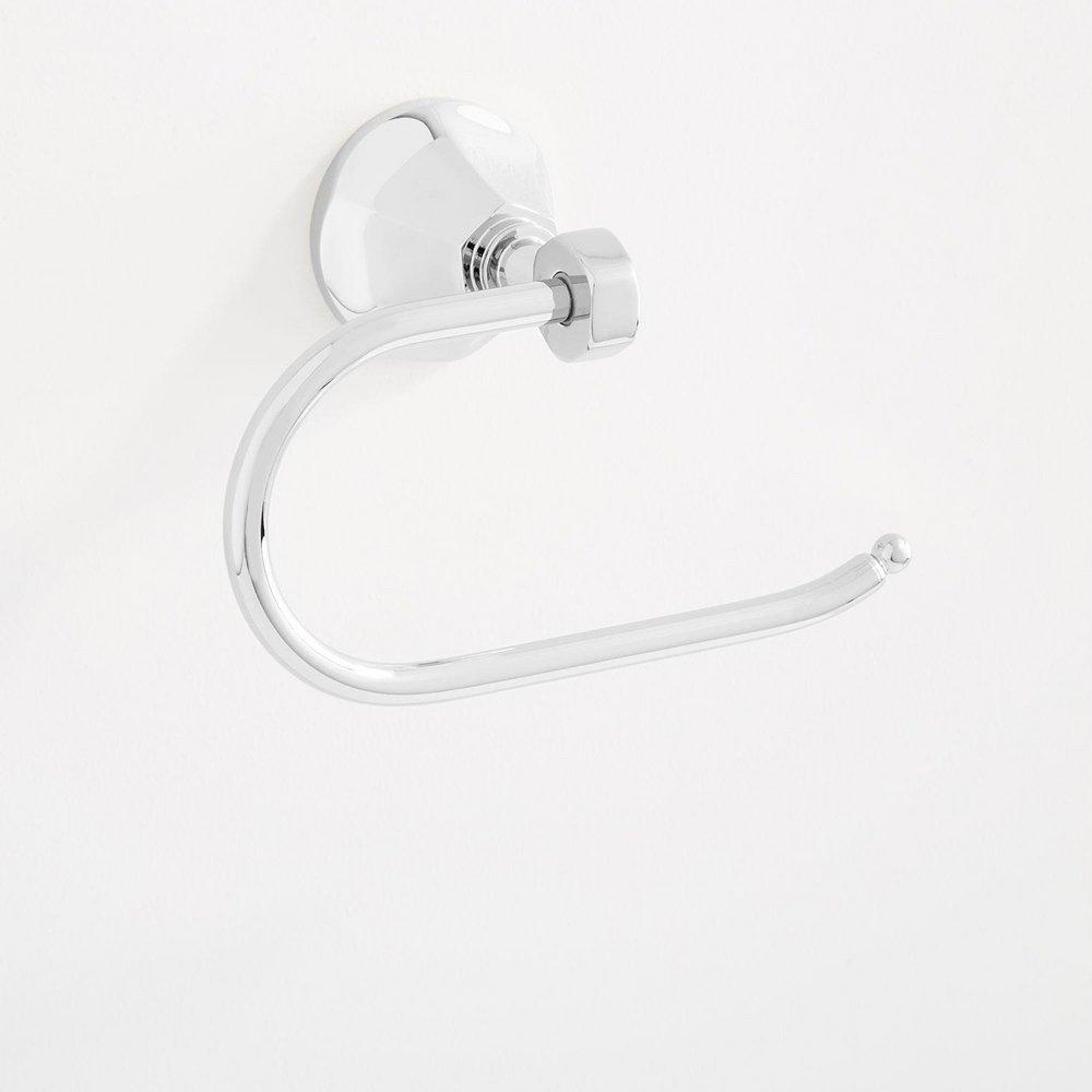 Signature Hardware Chrome Wall Mount Single Post Toilet Tissue Holder 