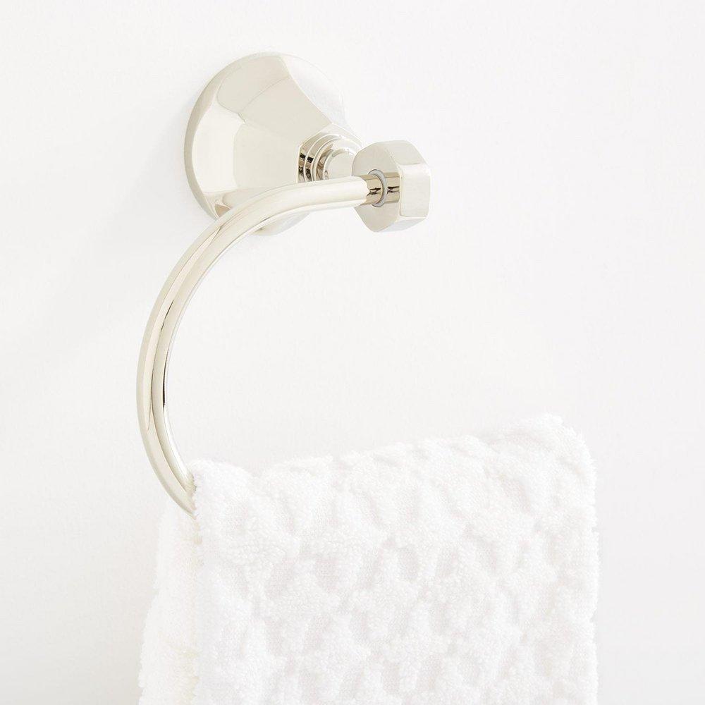 Signature Hardware Polished Nickel Round Open Towel Ring 