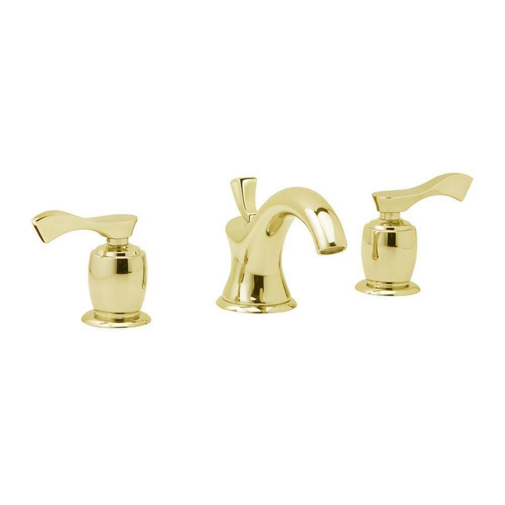 Phylrich&reg; Satin Gold 3-Hole Bathroom Faucet with Double Lever Handle 