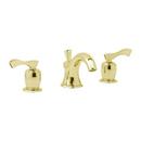3-Hole Bathroom Faucet with Double Lever Handle in Satin Gold