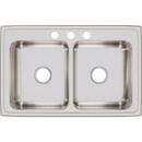 Elkay Lustrous Satin 33 x 21-1/4 in. Stainless Steel Double Bowl Drop-in Kitchen Sink in Lustrous Satin 