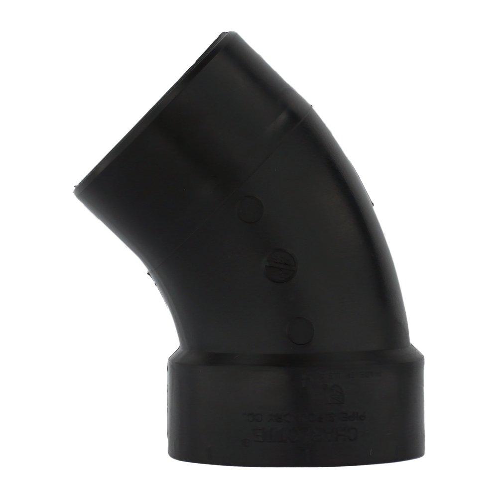 Black ABS DWV 45&deg; Street Elbow 
