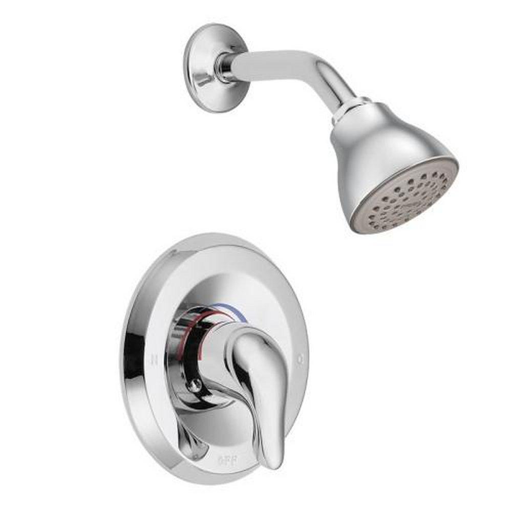 Moen Polished Chrome 2.5 gpm Single Lever Handle Shower Only with 1/4 in. Turn Stops 