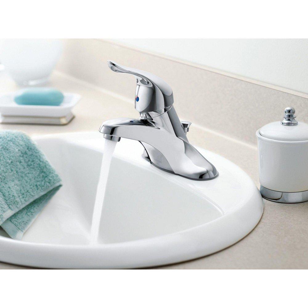 Moen Chrome Single Handle Centerset Bathroom Sink Faucet 