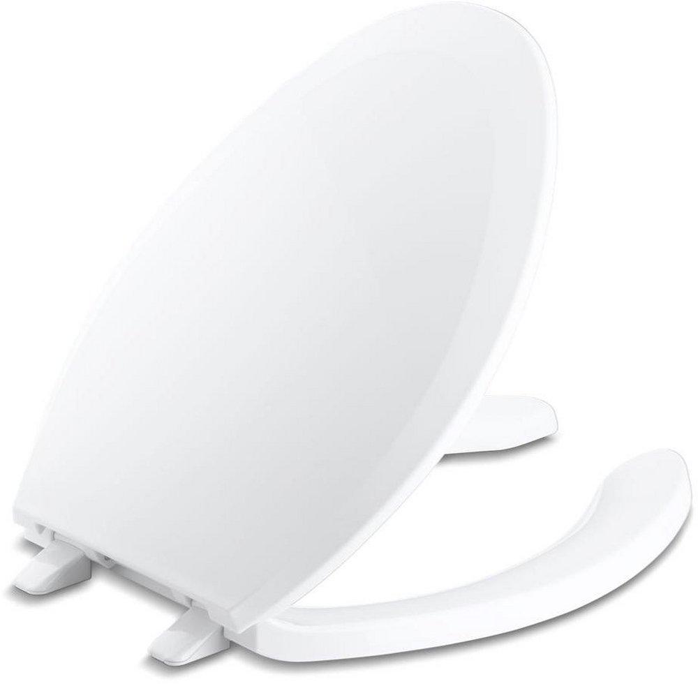 KOHLER White Elongated Open Front Toilet Seat with Cover 