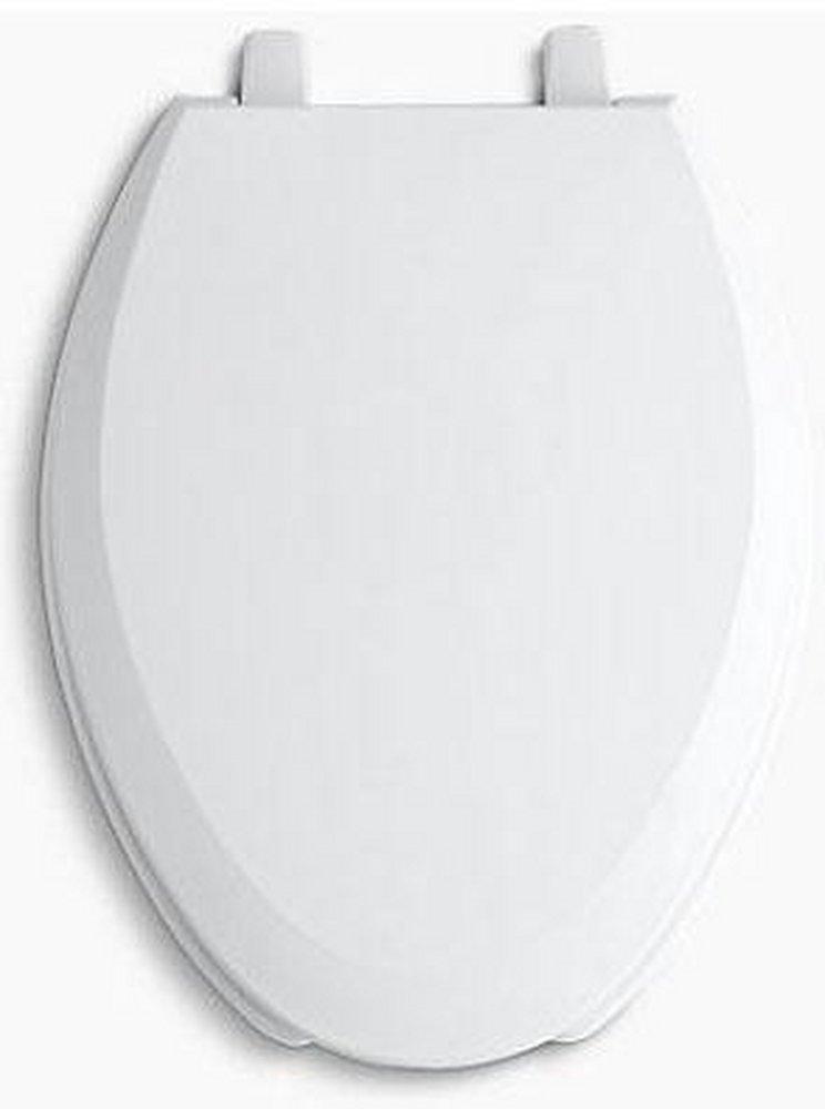 KOHLER White Elongated Open Front Toilet Seat with Cover 