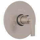 Round Thermostatic Trim Valve with Single Lever Handle in Satin Nickel