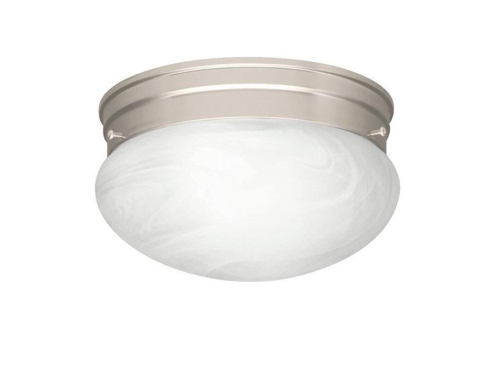 Kichler Lighting Brushed Nickel 60W 1-Light Flushmount Ceiling Fixture with Alabaster Swirl Glass 