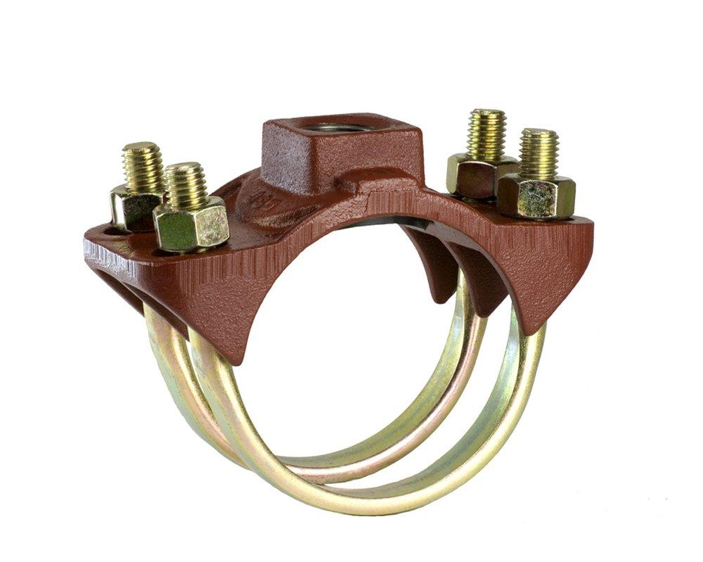 JCM Industries 2 in. IP Ductile Iron Electro-Galvanized Double Strap Saddle 