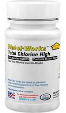 High Range Total Chlorine Test Strips 0-80 ppm Bottle of 50