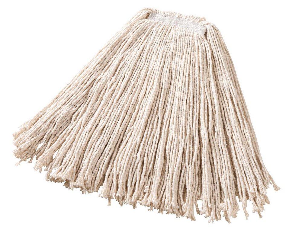 Rubbermaid White 1 x 1 in. Cotton and Synthetic Yarn Blend, Rayon and Plastic Wet Mop 