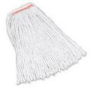 1 x 1 in. Cotton and Synthetic Yarn Blend, Rayon and Plastic Wet Mop in White