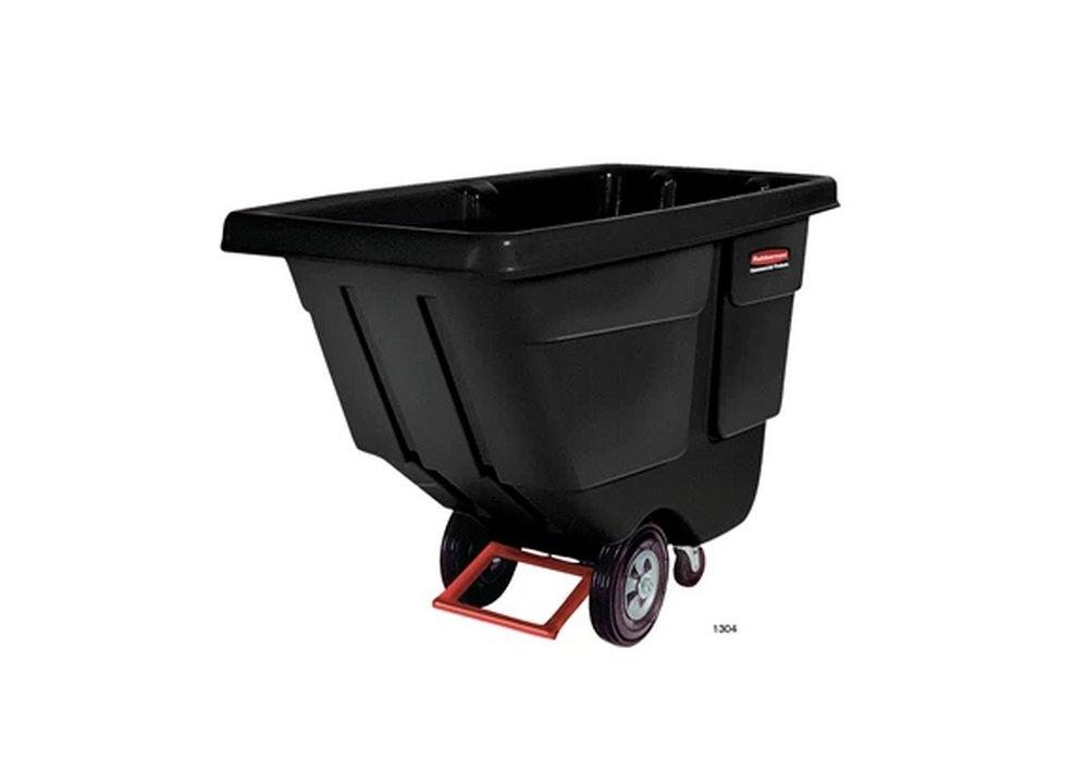 Rubbermaid Black 450 lb. 1/2 cu. yd. Plastic and Steel Tilt Truck 