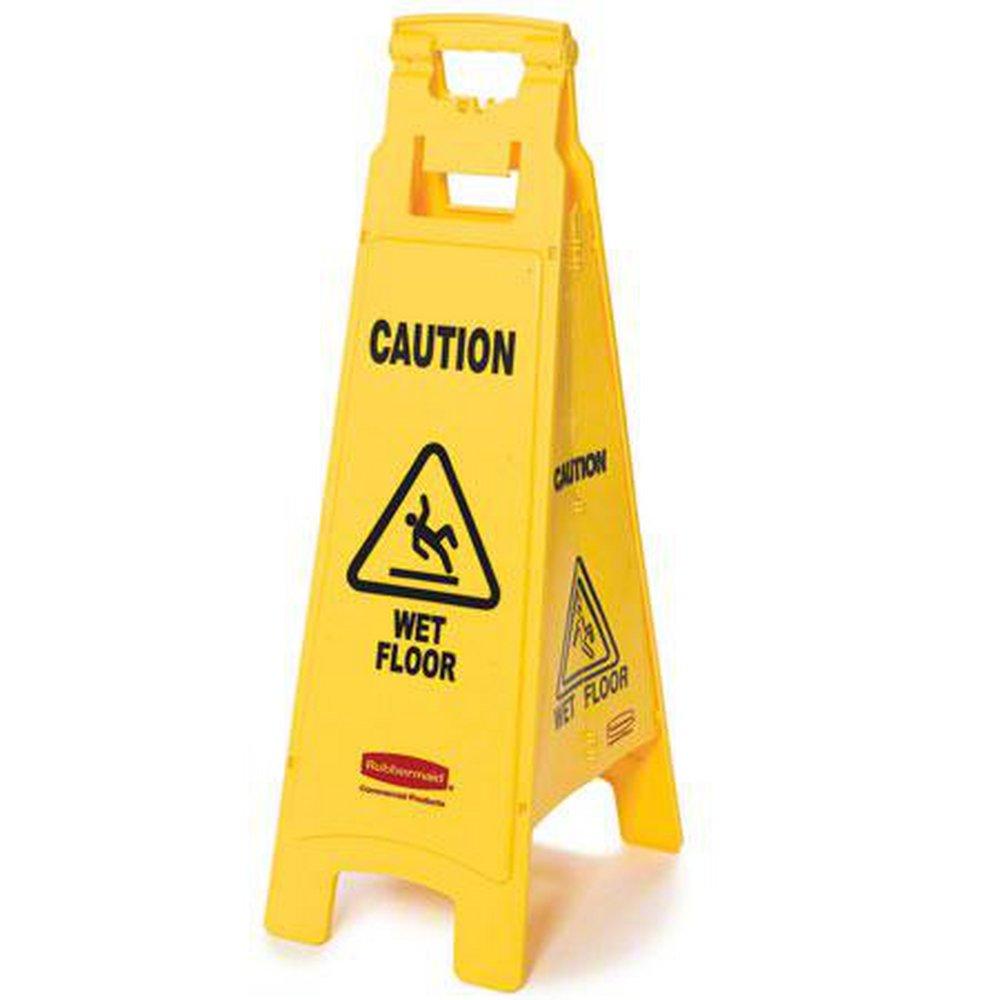 Rubbermaid Yellow 38 x 12 in. Plastic Floor Sign 