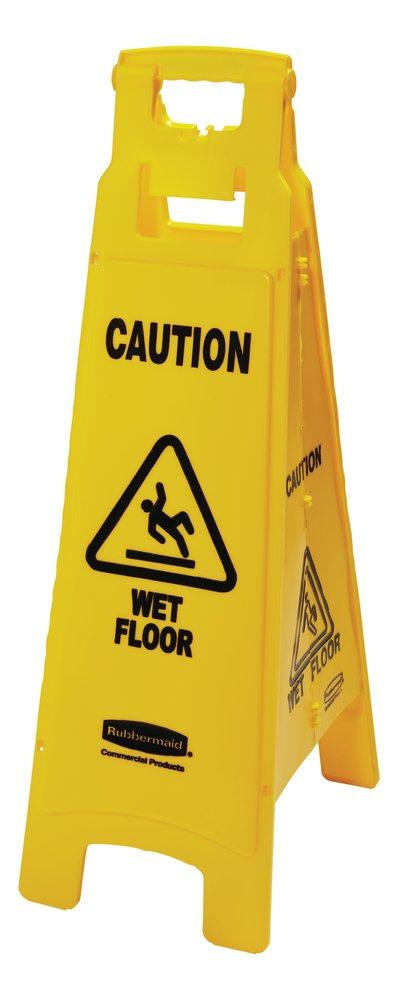 Rubbermaid Yellow 38 x 12 in. Plastic Floor Sign 