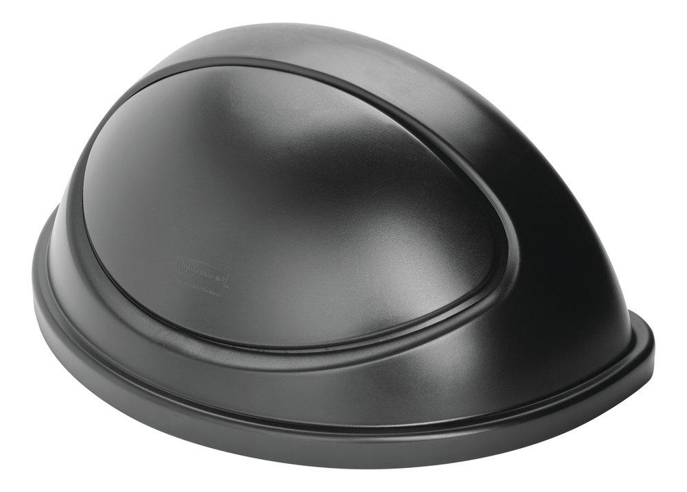 Rubbermaid Black 21 gal Half Round Trash Lid with Swing Door for Container 