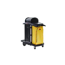 70 lb. Plastic Janitorial Cleaning Cart in Black