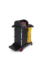 70 lb. Plastic Janitorial Cleaning Cart in Black