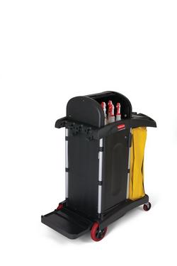 70 lb. Plastic Janitorial Cleaning Cart in Black