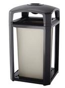 Rubbermaid Pebble 26 in. 50 gal Resin Classic Container with Ashtray, Frame and Rigid Liner 