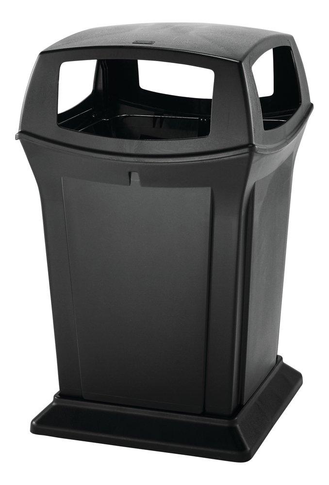 Rubbermaid Black 45 gal Container with 4-Opening 