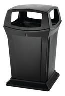 Rubbermaid Black 45 gal Container with 4-Opening 