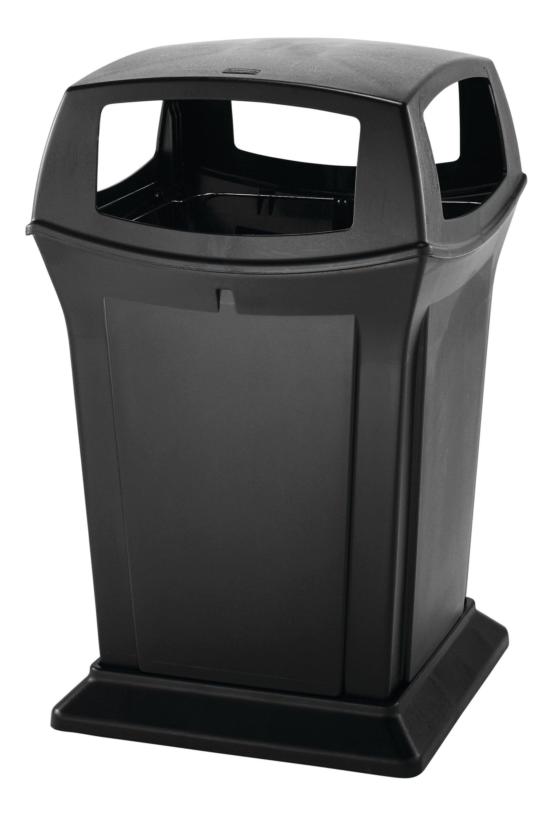 Rubbermaid Black 45 gal Container with 4-Opening 