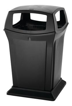 45 gal Container with 4-Opening in Black