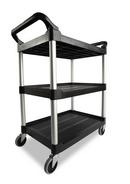 Rubbermaid Black 200 lb. Plastic Service Utility Cart 