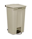 23 gal Mobile Step-On Trash Container in Beige