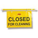 13 x 28 in. Fabric Closed for Cleaning Safety Sign in Yellow