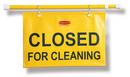 Rubbermaid Yellow 28 in. Fabric Closed for Cleaning Safety Sign in Yellow 