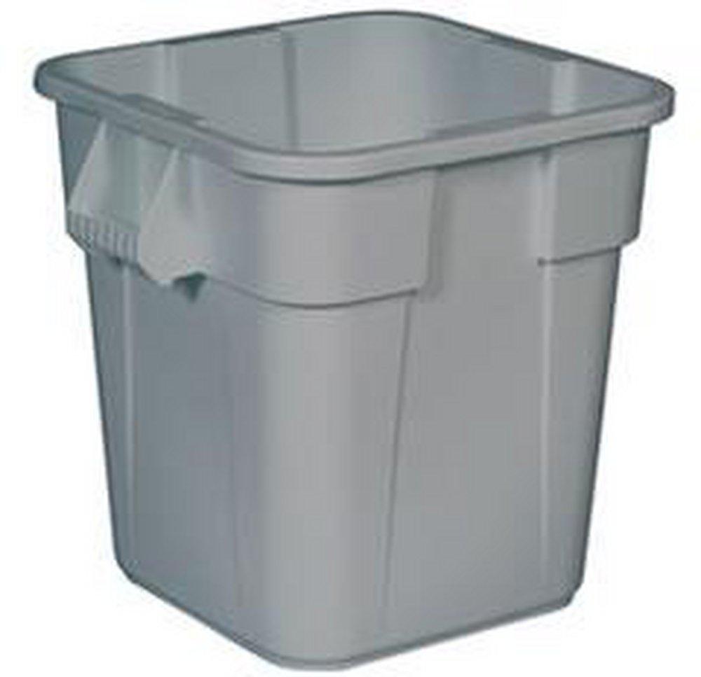 Rubbermaid Grey 22-1/2 x 21-1/2 x 25-3/25 in. 28 gal Resin Square Container 
