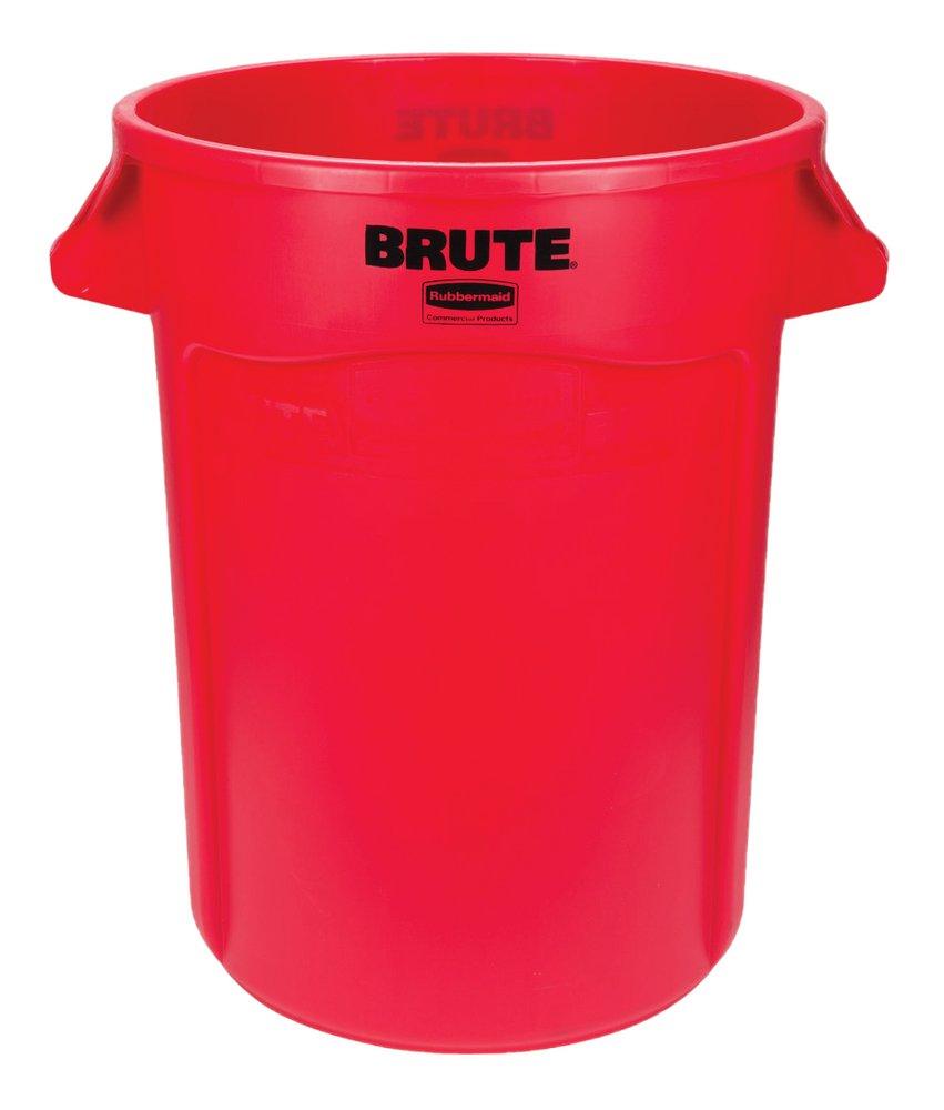 Rubbermaid Red Round Open Top Utility Trash Can 