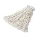 Cotton and Synthetic Yarn Blend, Rayon and Plastic Wet Mop in White