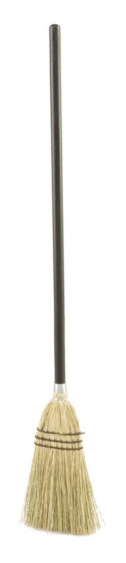 38 in. Corn Fiber Bristles Lobby Broom with Wood Handle in Brown