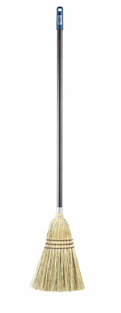 Rubbermaid Brown 38 in. Corn Fiber Bristles Lobby Broom with Wood Handle 